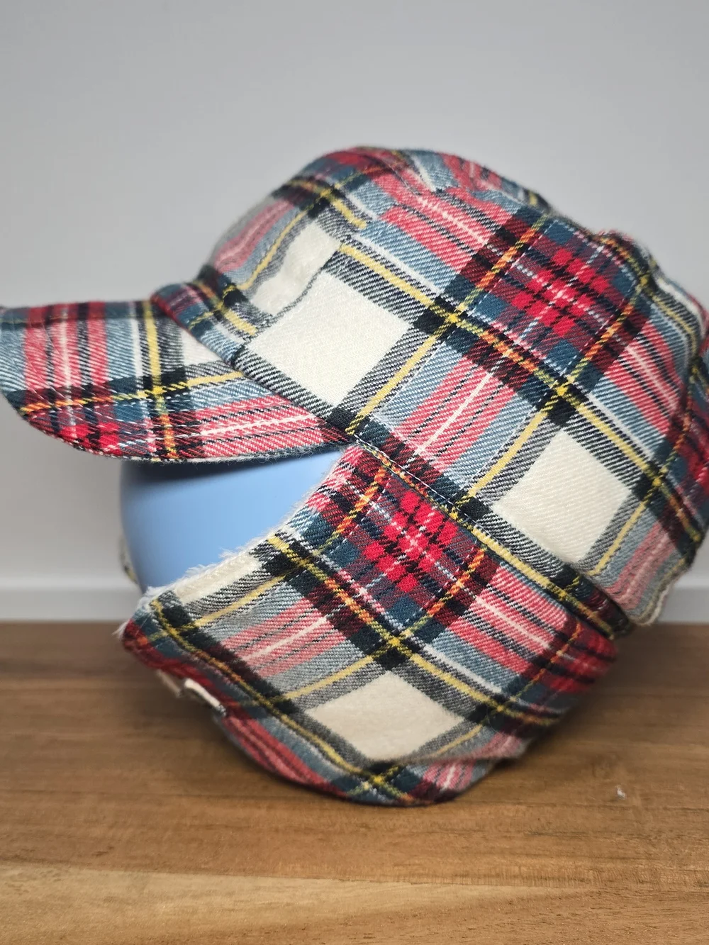 GapKids Plaid Winter Trapper/ Aviator Style Hat - Red & White